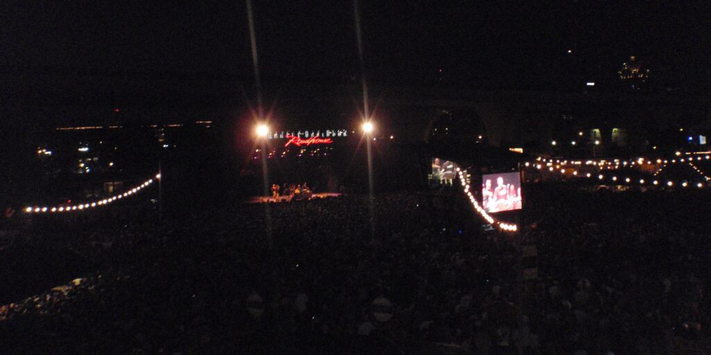 Large crowd at a nighttime concert during Summerfest 2011.