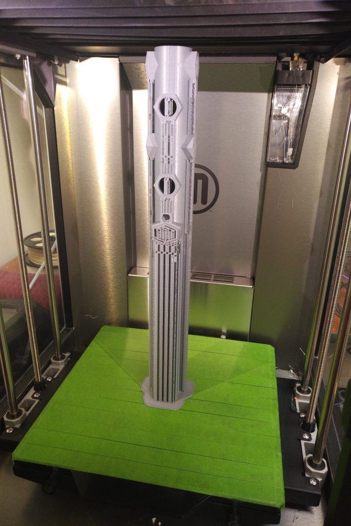 3d Printer Producing Intricate Cylindrical Base Beer Handle Assembly